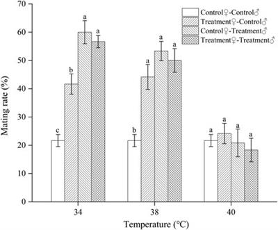 Effect of short-term exposure to high temperatures on the reproductive behavior and physiological enzyme activities in the fruit fly Zeugodacus tau (Walker)